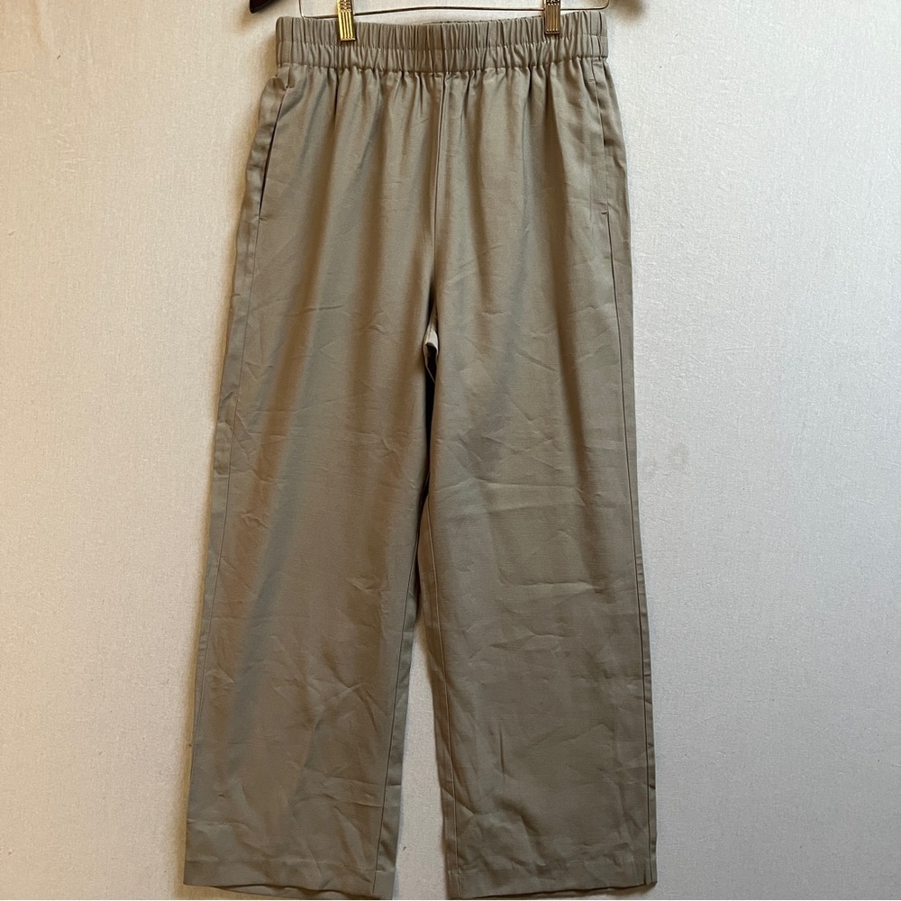 Oak + Fort Straight Leg Casual Tan Pull on Trouser Pants Sz M